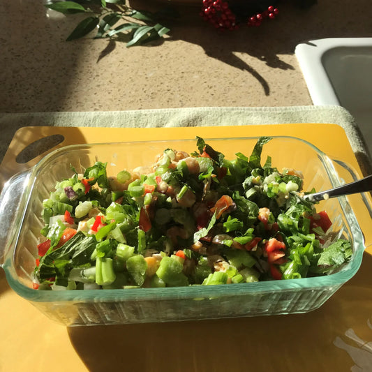 Greenhouse to table chick pea salad