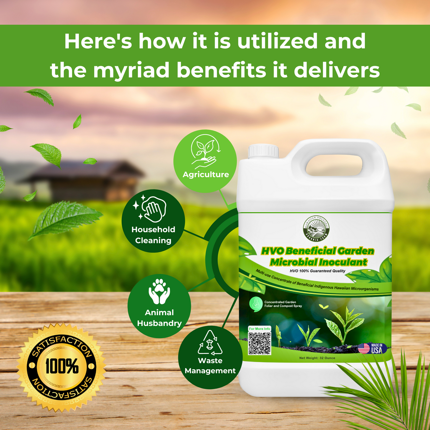 HVO Beneficial Microbial Inoculant Liquid Concentrate (Foliar Spray)