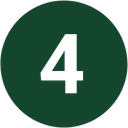 A dark green circular icon containing the white number 4.