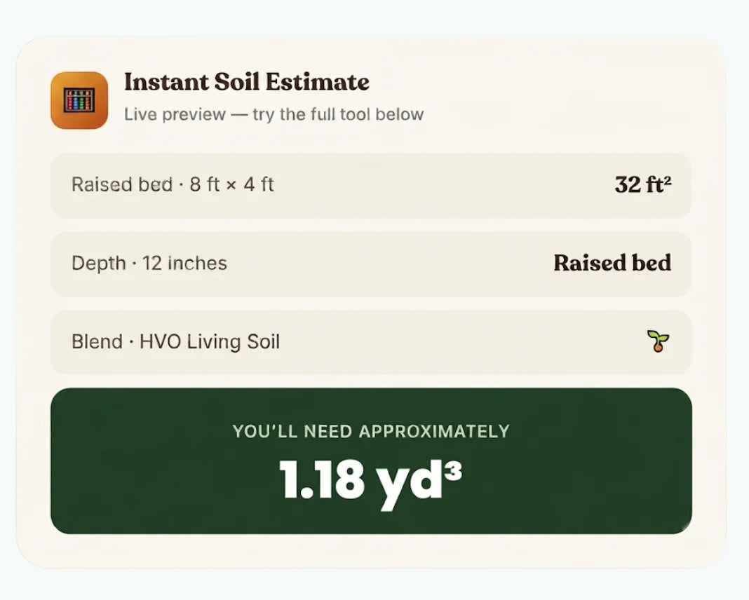 Hawaii soil calculator for estimating cubic yards of bulk soil, compost, and cinder on the Big Island